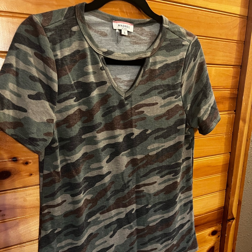 Boutique style camo tee